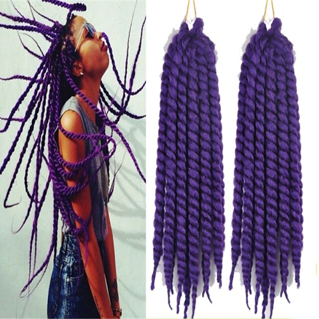  purple Havana Twist Braids Hair Extensions 22-24inch Kanekalon 2 Strand 80g/pcs gram Hair Braids