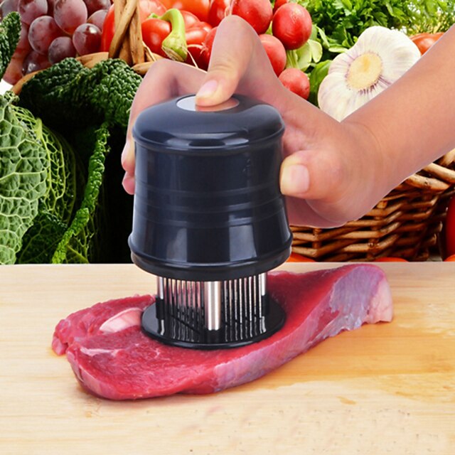  Manual Meat Tenderizer with 56 Stainless Steel Blades and Safety Lock