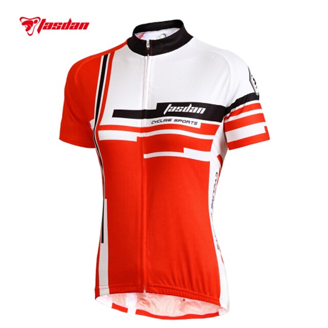  TASDAN Women's Short Sleeve Cycling Jersey Red Pink Plus Size Bike Jersey Top Clothing Suit Breathable Quick Dry Ultraviolet Resistant Sports 100% Polyester Mountain Bike MTB Road Bike Cycling