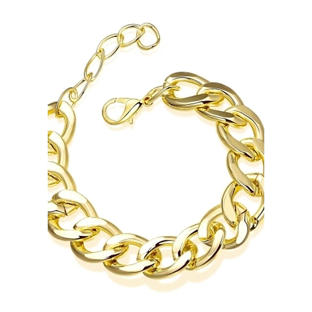  Simple Generous Women's Gold Plated Revolve Chain & Link Bracele(Gold)(1Pc)