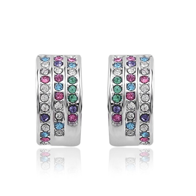  Women's Crystal Stud Earrings - Crystal Blue / Pink / Rainbow For Wedding / Party / Daily