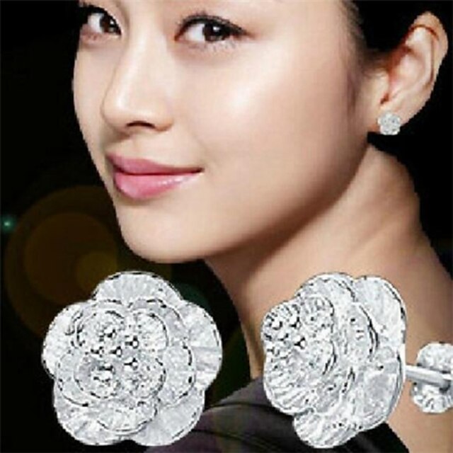  Cute / Party Silver Plated Stud Earrings