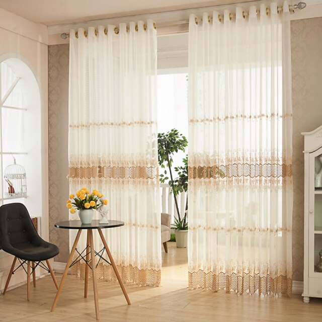  Amiga-do-Ambiente Sheer Curtains Shades Dois Painéis 2*(W145cm×L213cm) / Sala de Estar