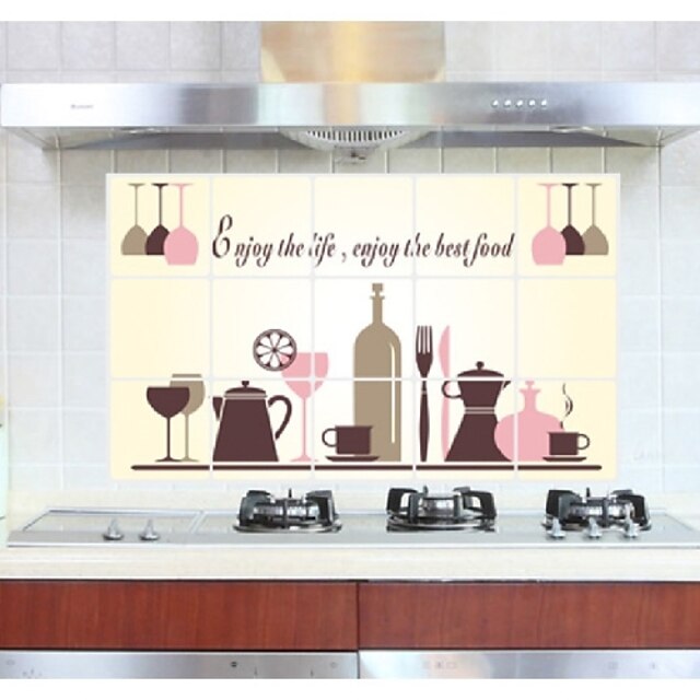  tableware Kitchen anti oil stick Waterproof paste can remove Clean and hygienic kitchen Wall Stickers