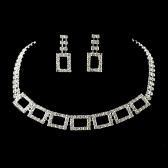  Women's Clear Jewelry Set - Include Silver For Wedding Party Special Occasion / Anniversary / Engagement / Gift