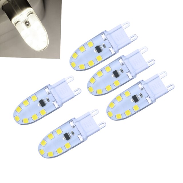  LED-kynttilälamput 3000-3200/6000-6500 lm G9 T 14 LED-helmet SMD 2835 Himmennettävissä Lämmin valkoinen Kylmä valkoinen 220-240 V / 5 kpl / RoHs / CE