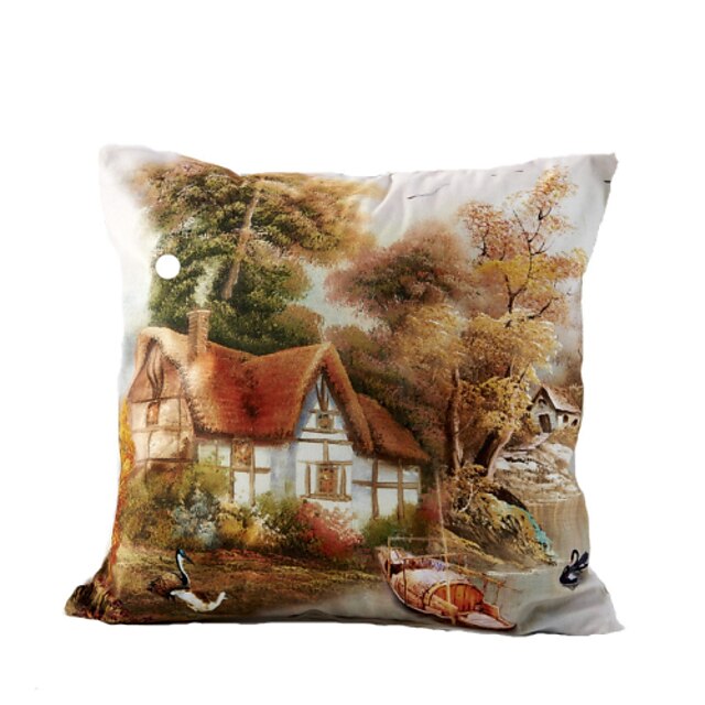  3D Design Print House Boat Decorative Throw Pillow Case Cushion Cover for Sofa Home Decor Polyester Soft Material
