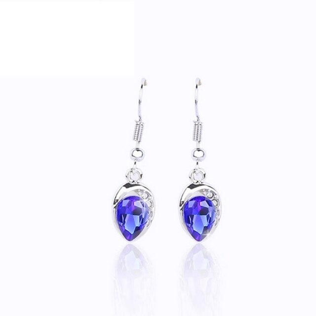  Women's Crystal Drop Earrings Hoop Earrings - Imitation Pearl Dark Blue / Rose / Blue For Wedding Party Daily