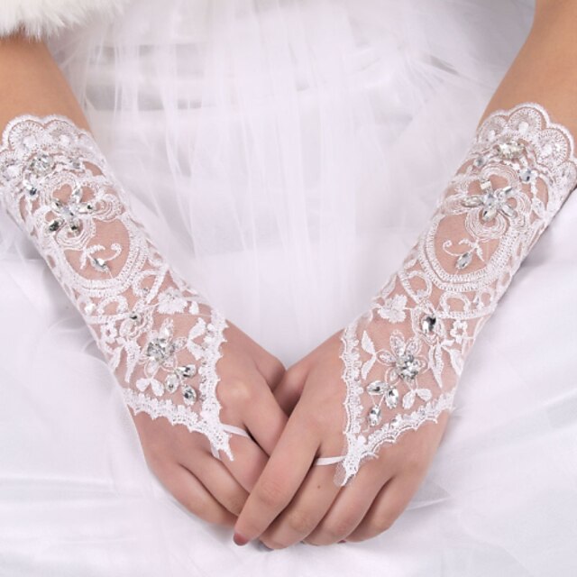  Satin Elastique / Soie Longueur Coude Gant Gants de Mariée Avec Noeud