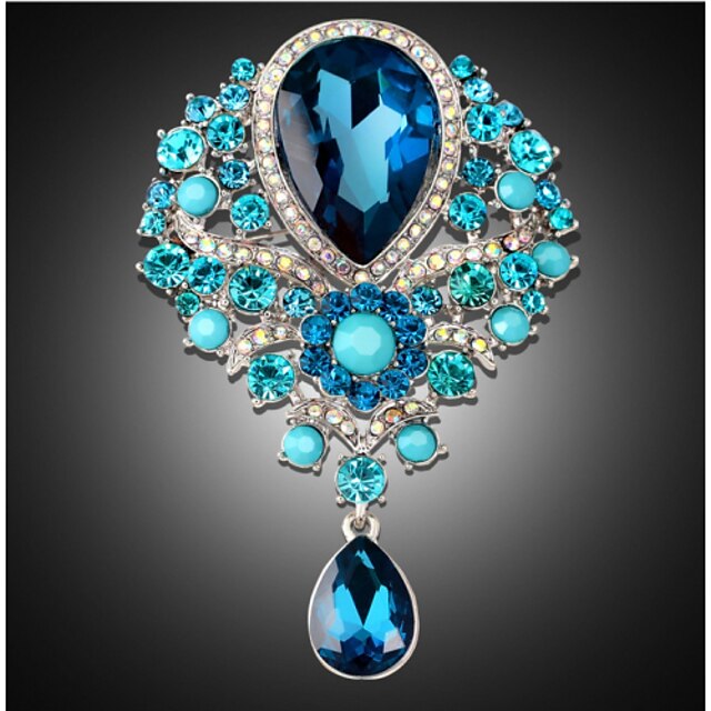 Women's Brooches Pear Cut Solitaire Party Ladies Luxury Work Fashion ...