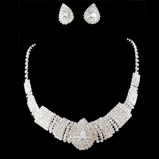  Women's Clear Jewelry Set - Include Silver For Wedding Party Special Occasion / Anniversary / Engagement / Gift