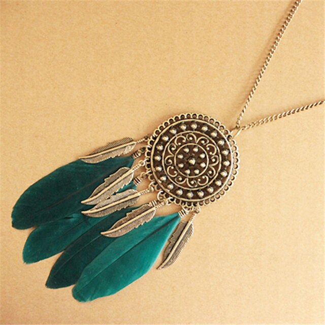  Women's Pendant Necklace Statement Necklace Bohemian European Alloy Green Necklace Jewelry For Party Daily Casual