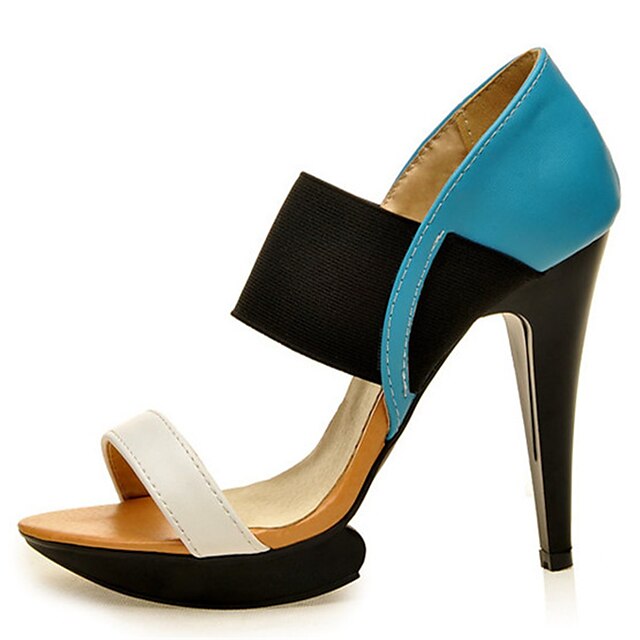  Women's Shoes Leatherette Stiletto Heel Heels / Platform Sandals Office & Career / Dress / Casual Blue / Yellow