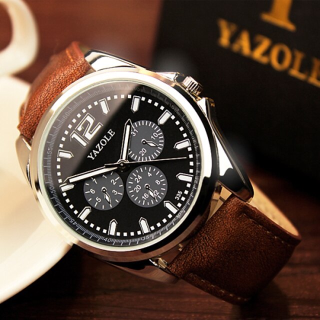  Men's Wrist Watch Quartz Leather Black / Brown Analog Black / Coffee White / Black White / Brown / Stainless Steel