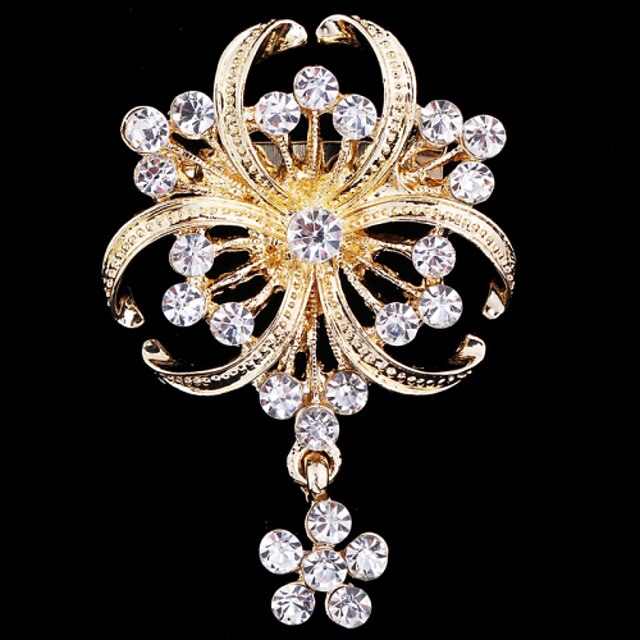  Women's Brooches Ladies Party Work Casual Fashion Crystal Cubic Zirconia Brooch Jewelry Gold For Wedding Party Special Occasion Anniversary Birthday Gift