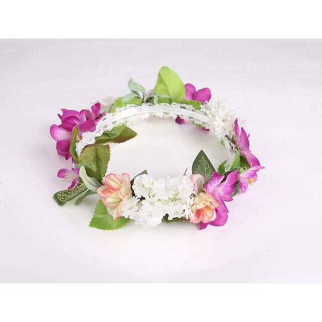  Women's / Flower Girl's Lace / Fabric / Plastic Headpiece - Wedding / Special Occasion / Casual Wreaths 1 Piece