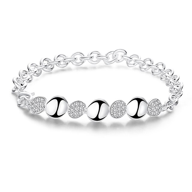  Lureme® Creative Silver Plated Jewelry Interlocking Round Bracelets for Women
