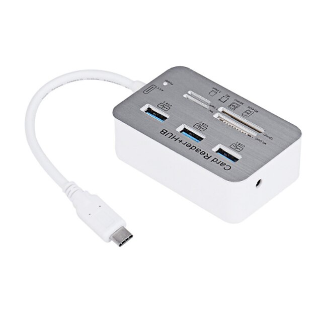  Cwxuan® 10Gbps USB Type C to 3*USB 3.0 Hub / SD / TF / MS / M2 Adapter / Card Reader
