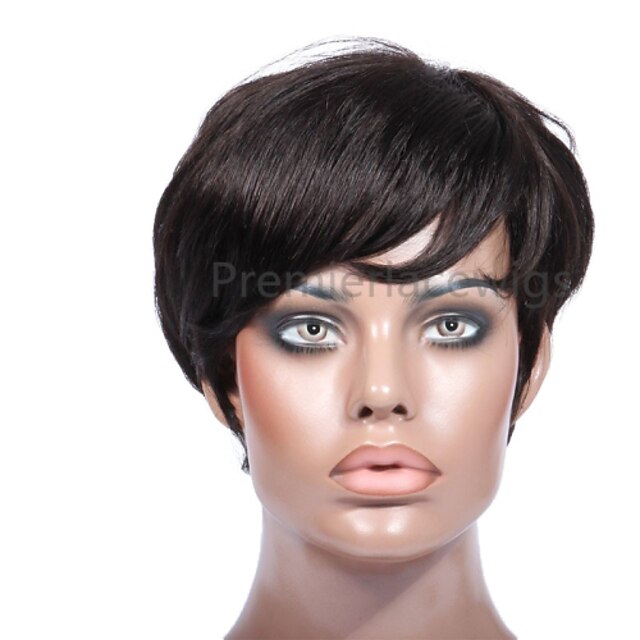  שיער אנושי הוכן באמצעות מכונה פאה בסגנון גלי טבעי פאה 130% 150% צפיפות שיער שיער טבעי פאה אפרו-אמריקאית 100% קשירה ידנית בגדי ריקוד נשים קצר פיאות תחרה משיער אנושי Premierwigs