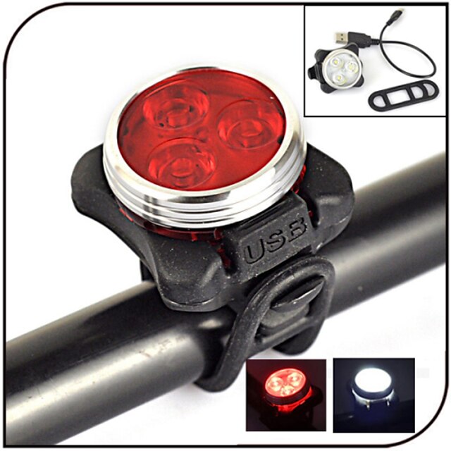  YG-185 Bike Light LED 240 lumens 4 Mode Waterproof / Rechargeable / Night Vision Cycling / Bike White / Red / USB / ABS
