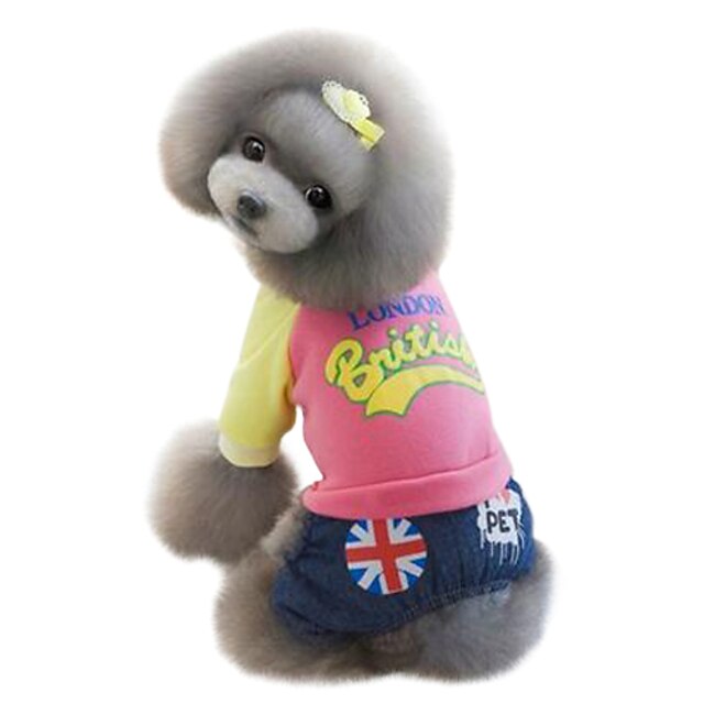  Dog Shirt / T-Shirt Jeans Letter & Number Fashion Winter Dog Clothes Puppy Clothes Dog Outfits Pink Green Costume for Girl and Boy Dog Cotton XS S M L XL