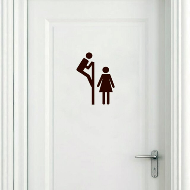  Fashion Vinyl Family Wall Door Decoration Toilet Sticker Funny Bathroom Wall Sticker Home Decoration