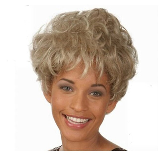  Synthetic Wig Wavy Wavy Pixie Cut With Bangs Wig Blonde Short Blonde Synthetic Hair Women's Blonde