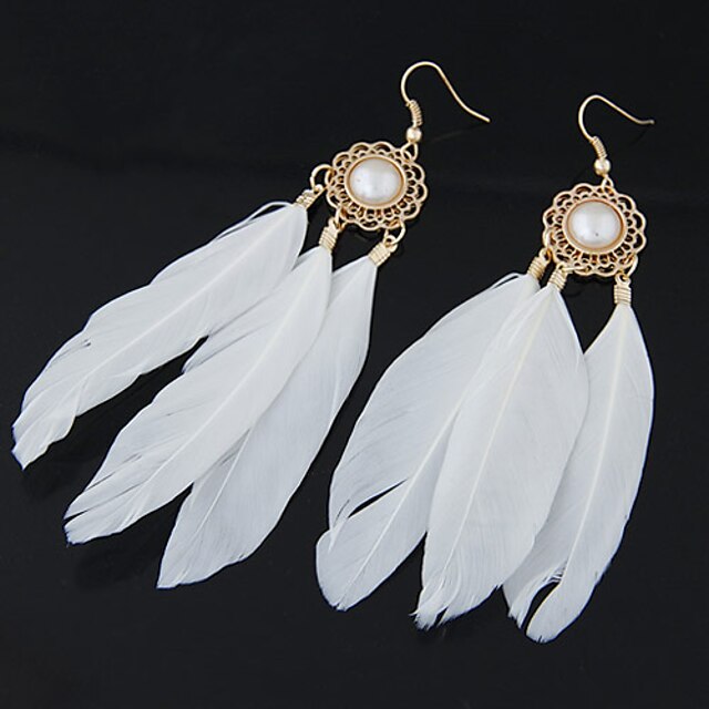  Women's Drop Earrings Feather Personalized Fashion European Native American Feather Earrings Jewelry For Party Casual Daily