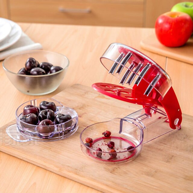  Cherry Pitter Olives Pits Stoner Removal Core Easy Squeeze Grip Kitchen Tool