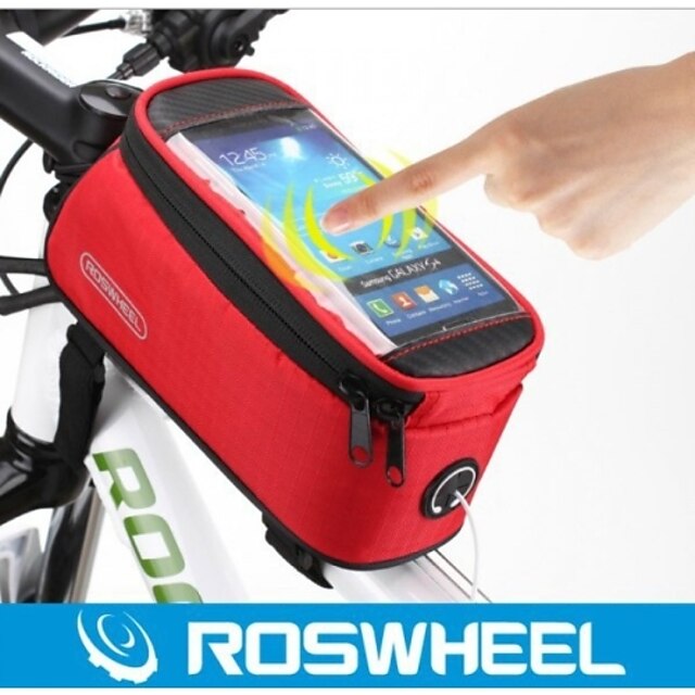  Rosewheel 1.7L حقيبة دراجة الإطار الشاشات التي تعمل باللمس مقاوم للماء يمكن ارتداؤها حقيبة الدراجة جلد PU PVC تيريليني حقيبة الدراجة حقيبة الدراجة أخضر / الدراجة