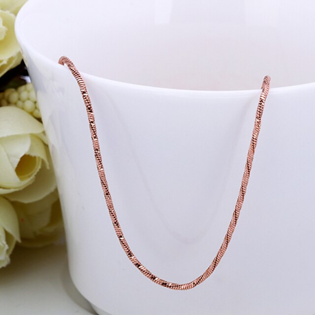  Women's Chain Necklace Snake Chain Basic Hip-Hop 18K Gold Plated Rose Gold Plated Gold 46+5 cm Necklace Jewelry For Street Club