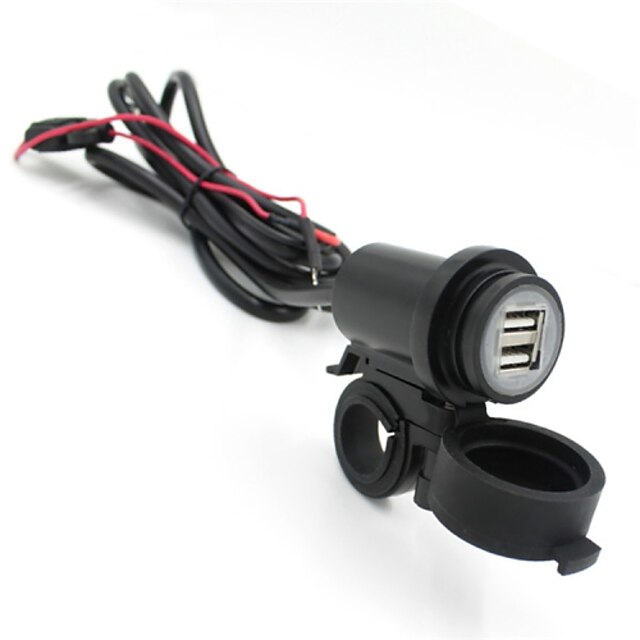  Iztoss Motorcycle 12V-24V Waterproof USB Phone Charger Adapter Double USB 2.1A