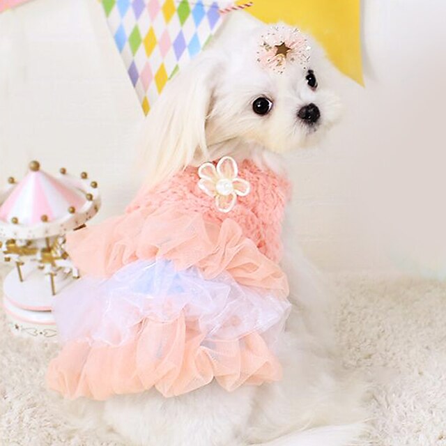  Dog Dress Puppy Clothes Fashion Dog Clothes Puppy Clothes Dog Outfits Blue Pink Costume for Girl and Boy Dog Cotton XS S M L XL