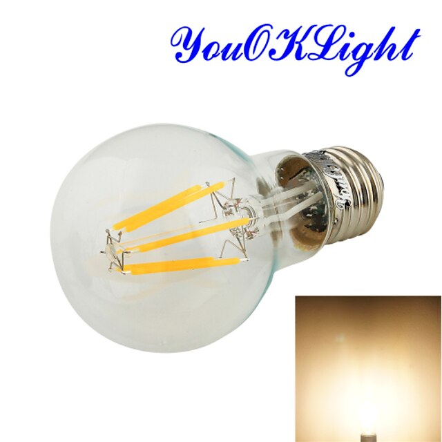  YouOKLight Διακοσμητικό Φως 580 lm E26 / E27 A60(A19) 6 LED χάντρες COB Διακοσμητικό Θερμό Λευκό 220-240 V 110-130 V 85-265 V / 1 τμχ / RoHs / CE