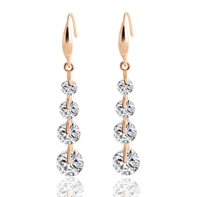 Cubic Zirconia Drop Earrings Zircon Earrings Jewelry Golden / Silver For Wedding Party Daily Casual Sports