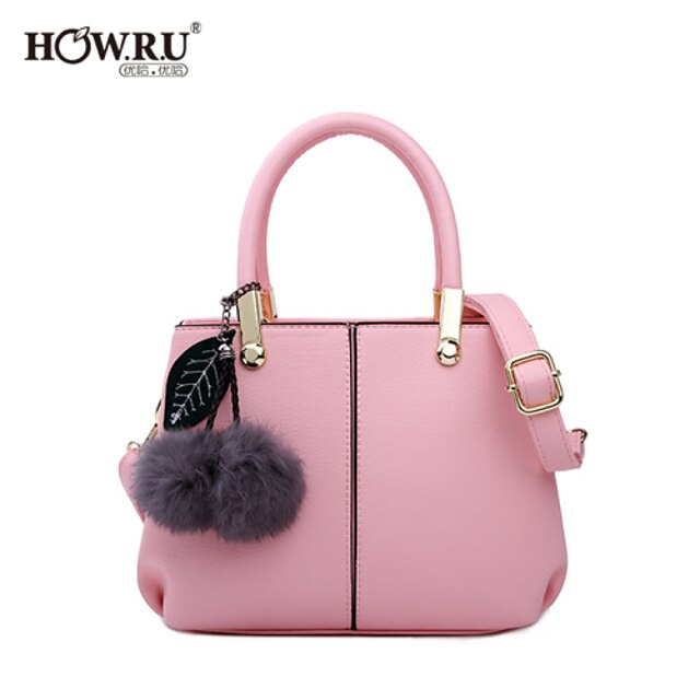  HOWRU ® Women 's PU Tote Bag/Single Shoulder Bag/Crossbody Bags-White/Pink