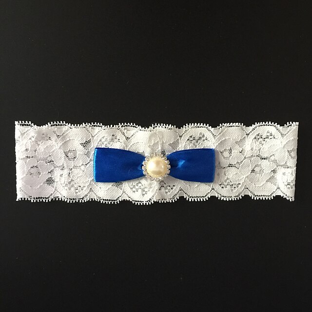  Cetim Elástico Fashion Wedding Garter Com Pedrarias / Flor Ligas