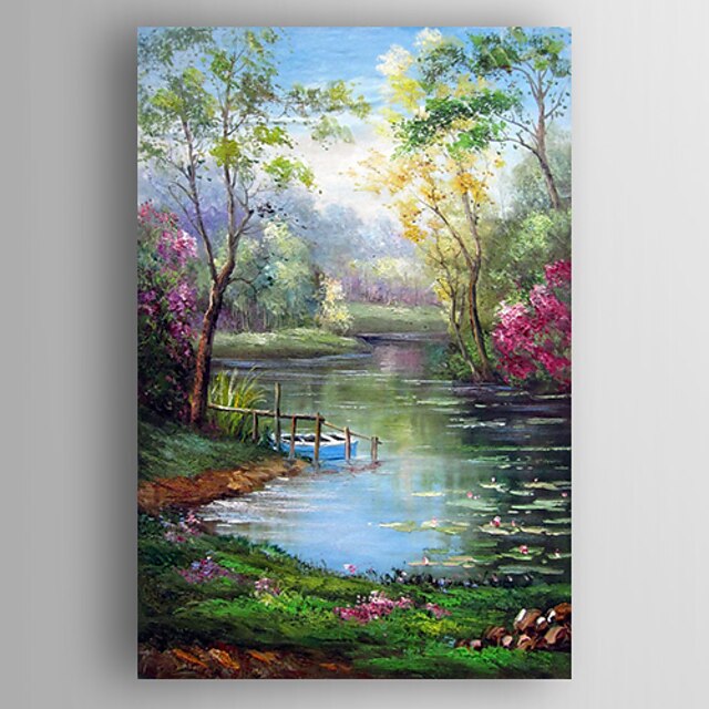  Oil Painting Hand Painted - Landscape Modern Stretched Canvas