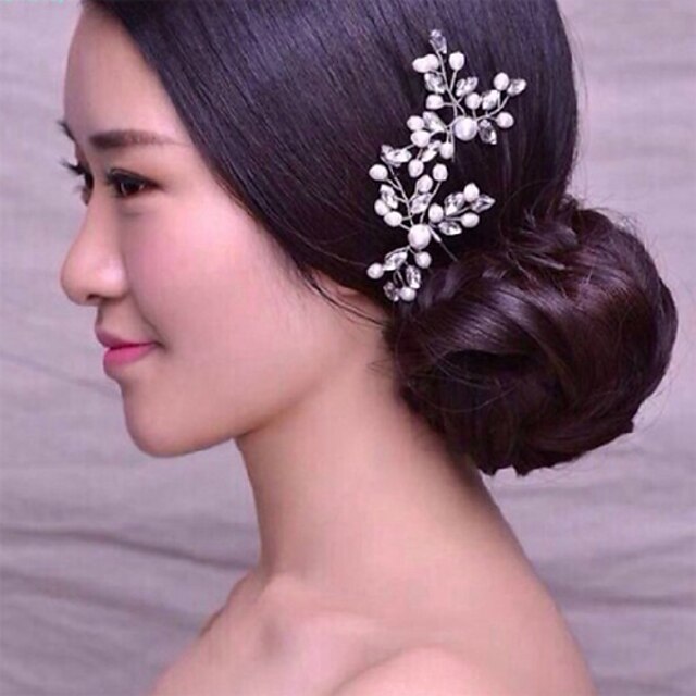  Γυναικείο Κορίτσι Λουλουδιών Μαργαριταρένια Στρας Headpiece-Γάμος Ειδική Περίσταση Καρφίτσα Μαλλιών 1 Τεμάχιο