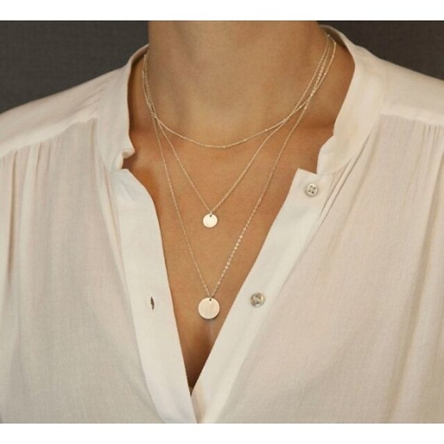  Women's Pendant Necklace European Simple Style Alloy Golden Necklace Jewelry For Party Daily Casual