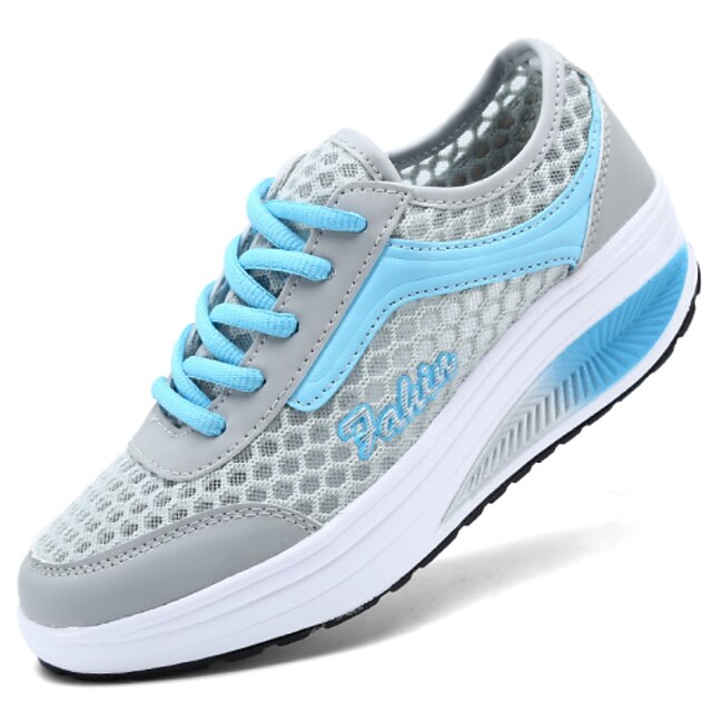  Women's Trainers Athletic Shoes Split Joint Comfort Walking Shoes Tulle Fall Spring Summer Green Pink Blue