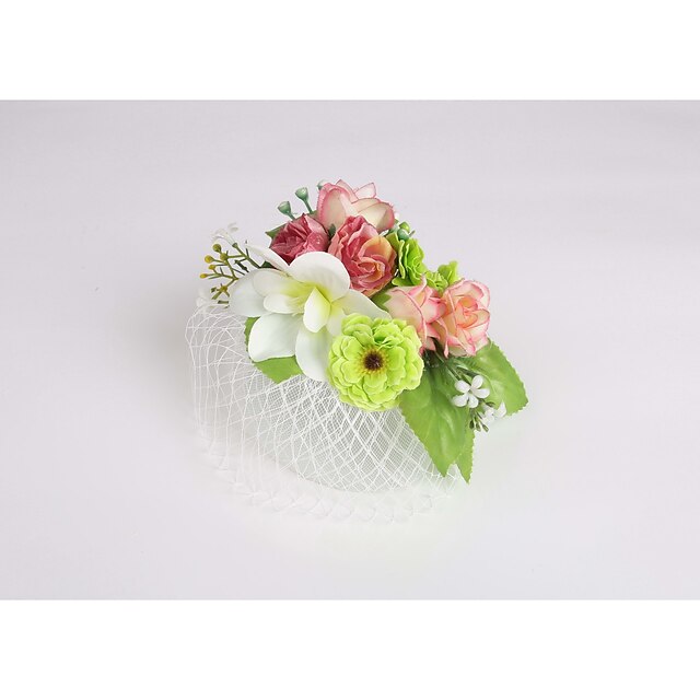  Women's / Flower Girl's Fabric / Net / Plastic Headpiece - Wedding / Special Occasion / Casual Flowers 1 Piece
