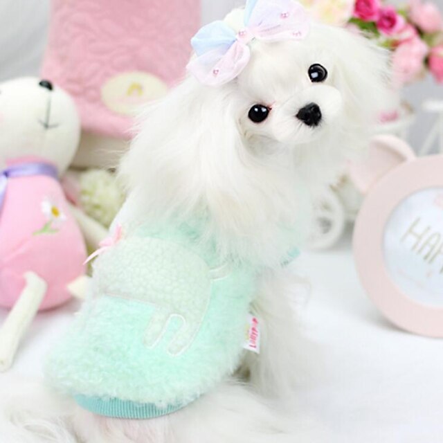  Dog Sweatshirt Puppy Clothes Solid Colored Casual / Daily Winter Dog Clothes Puppy Clothes Dog Outfits Pink Green Costume for Girl and Boy Dog Cotton XS S M L XL