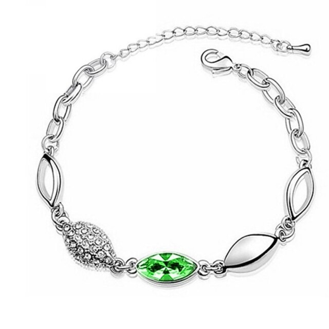  Women's Crystal Chain Bracelet - Crystal Love Bracelet Green / Blue / Pink For Wedding / Party / Daily