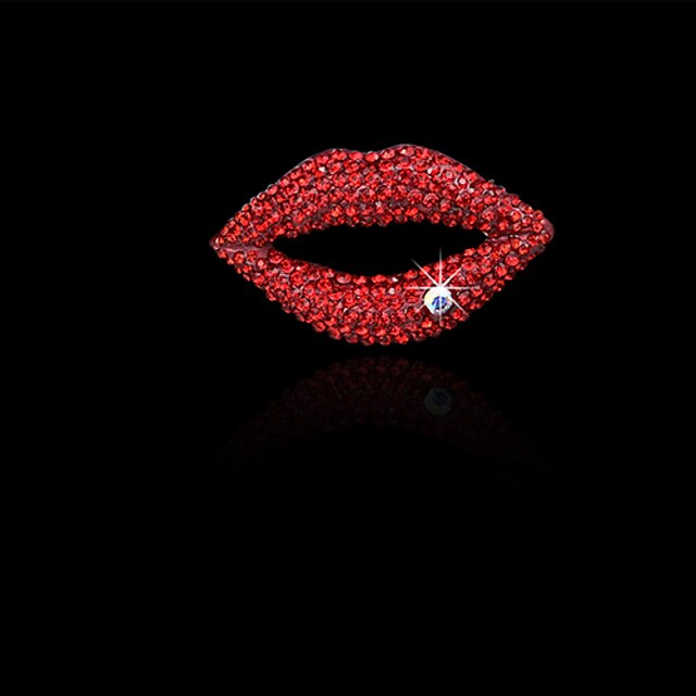 Damen Broschen Sexy Luxus-Schmuck Modisch Strass Diamantimitate Aleación Lippen Schmuck FürHochzeit Party Besondere Anlässe Geburtstag