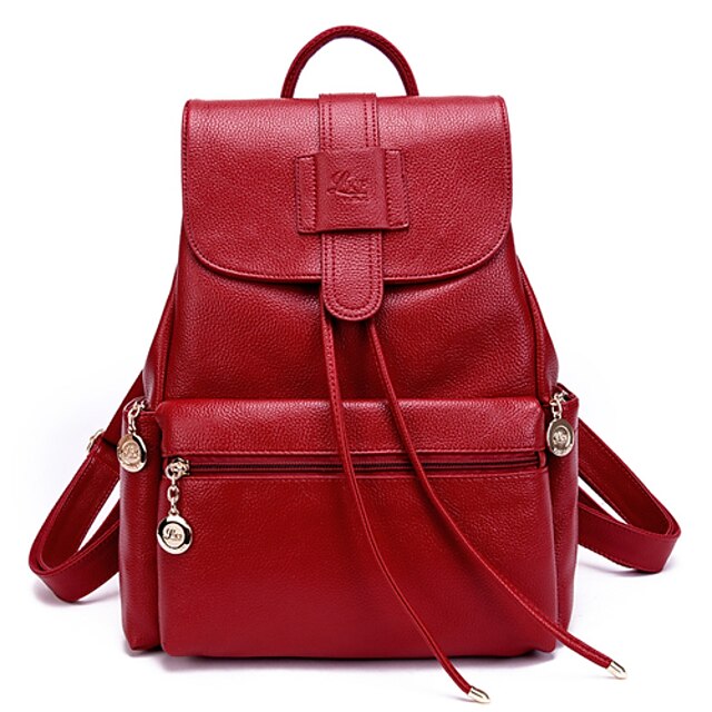  Women's Bags PU(Polyurethane) School Bag / Travel Bag / Backpack Solid Colored Fuchsia / Blue / Wine