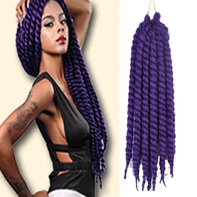  purple Havana Twist Braids Hair Extensions 24inch Kanekalon 2 Strand 75-80g/pcs gram Hair Braids