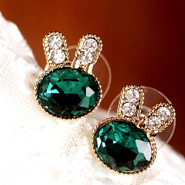  Women's Cubic Zirconia Stud Earrings Drop Earrings Ladies European Fashion Cubic Zirconia Platinum Plated Earrings Jewelry Green For