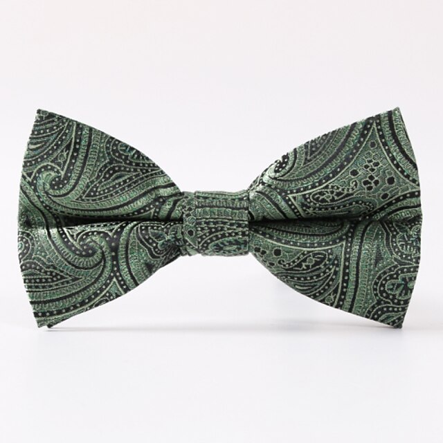  Men's Party/Evening Wedding Green Paisley  A Formal Butterfly Bow Tie