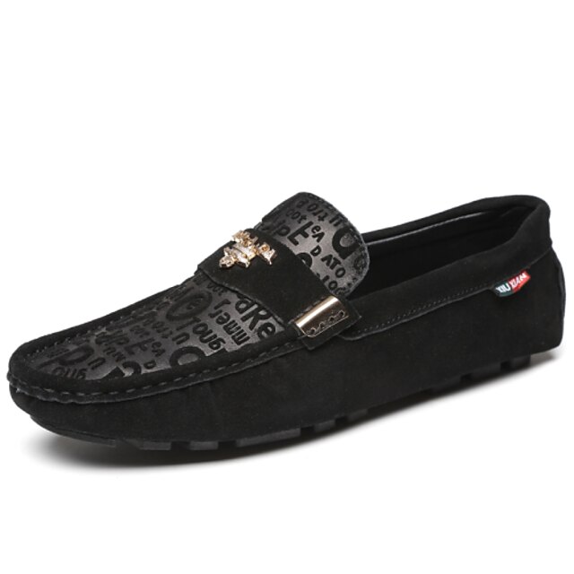  Homme Talon Plat Moccasin Décontracté Soirée & Evénement Bureau et carrière Rivet Couture en Dentelle Cuir Cuir Nappa Noir / Marron